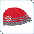 Women’s Red/Charcoal  Snowflake Beanie